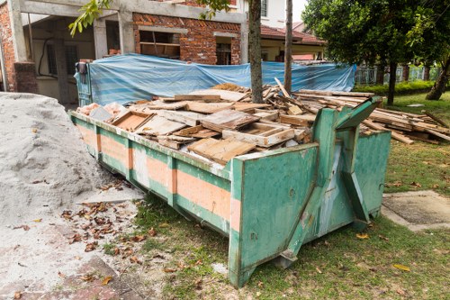 Construction waste being cleared in South West London