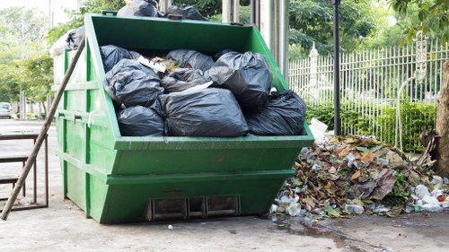 Residents participating in a recycling program